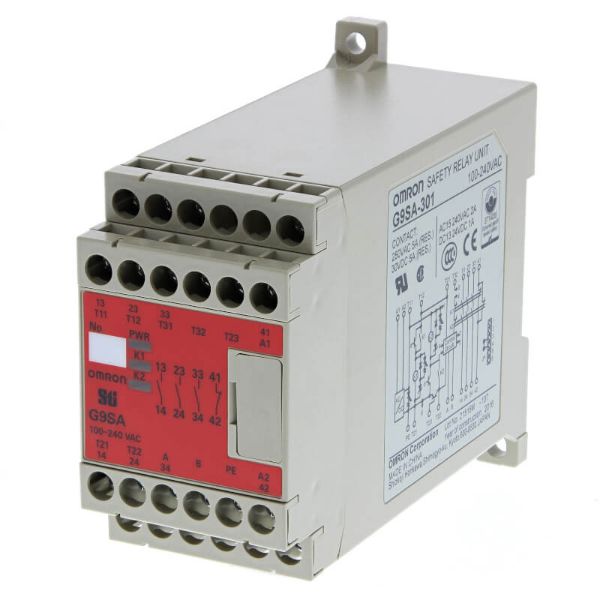 Изображение Turvarelee 3NO/1NC, 230VAC, 1-/2-kanalit, man/aut restart, max. kat.4,  laiendatav, Omron