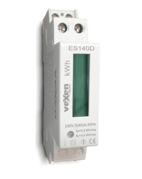 Picture of (X)Moodularvesti 1F 40A 1-tariif, kWh, taatluseta, 1 moodul, digi.displei, imp.v, VEXEN