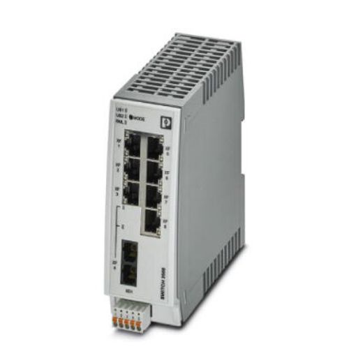 Picture of Industrial Ethernet Switch - 7 RJ45 ports 10/100 Mbps, 1 SC single mode 100 Mbps, PROFINET, Phoenix
