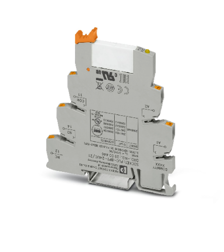 Picture of Minirelee+pesa(6.2mm) PLC, 1CO, 6A, 24VAC/DC, LED, Push-in, Phoenix