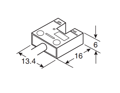 Picture of Mikrofotoandur U-kuju, Sn5mm, NPN, Light/Dark-ON, 5-24VDC, kaabel 1m, IP50, Omron