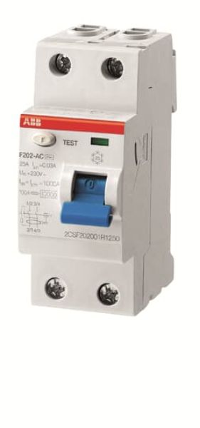 Изображение Rikkevoolukaitse F200 2P, 40A, 100mA, A, ABB