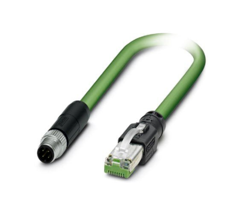 Picture of Võrgukaabel PUR + pistik otse D-coded +RJ45, ( 1m + M8 4-pin ), PROFINET, EtherCAT , Phoenix