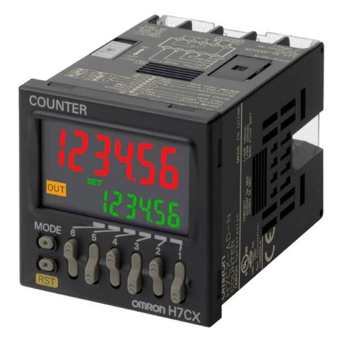 Picture of Counter H7CX, plug-in, screw terminal, 1/16DIN (48 x 48mm), IP66, 6 preset 6 actual count digits, mu