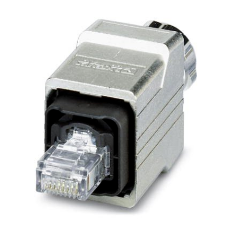 Picture of RJ45 connector, degree of protection: IP65/67, number of positions: 4, 100 Mbps, CAT5 (IEC 11801:200