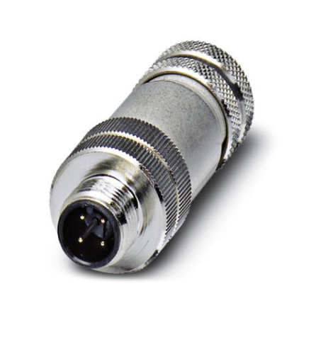 Picture of Connector, Universal, 4-position, shielded, Plug straight M12, A-coded, Screw connection, knurl mate