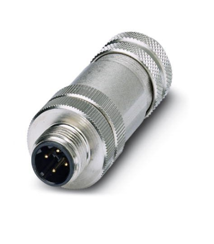 Picture of Data connector, Ethernet/PROFINET CAT5 (100 Mbps), 4-position, shielded, Plug straight M12, Coding: 