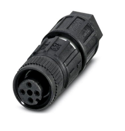 Picture of Sensor/actuator connector, Universal, 4-position, Socket straight M12, Coding: A, Insulation displac