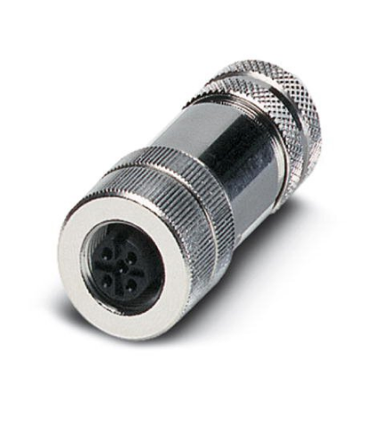 Picture of Connector, Universal, 4-position, shielded, Socket straight M12, A-coded, Screw connection, knurl ma