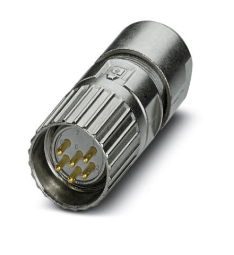 Picture of Cable connector, straight, shielded: yes, Screw locking, M23, No. of pos.: 6, type of contact: Pin, 