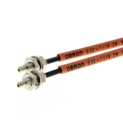 Picture of Fiber optic sensor, through-beam E32, M4 head, high flex R1 fibre, 2m cable, Omron