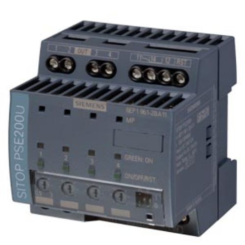 Picture of SITOP PSE200U 3 A Selectivity module 4-channel input: DC 24 V/12 A output: 24 V DC/4x 3 A Level adju