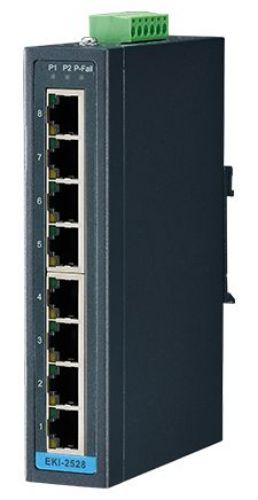 Picture of Unmanaged Ethernet switch, 8 Port 10/100BaseT(X) ports, -10...60C, 12-48VDC, IP30