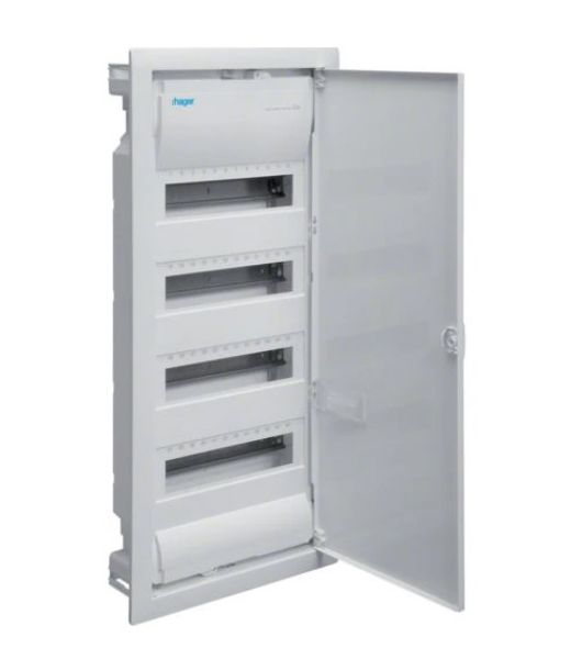 Picture of Jaotuskilp Volta, süvis, 48m(4x12), IP30, valge, N/PE komplektis, ava 720x314.5x89mm, Hager