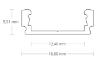 Picture of LED Profiil PL1 16,8x5,9x2000mm Riba 12mm Alu Galaxy 