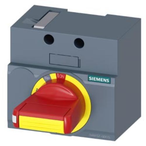 Picture of front mounted rotary operator emergency-off IEC IP30/40 accessory for: 3VA1 100/160, Siemens