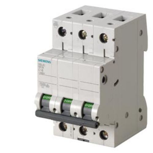 Picture of Moodulkaitselüliti 5SL4, 3P, 16A, D, 10kA, Siemens