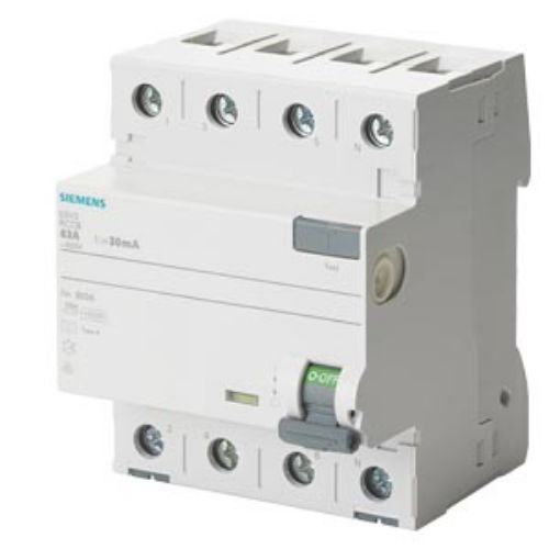 Picture of Rikkevoolukaitse 5SV, 4P, 25A, 30mA, A, Siemens