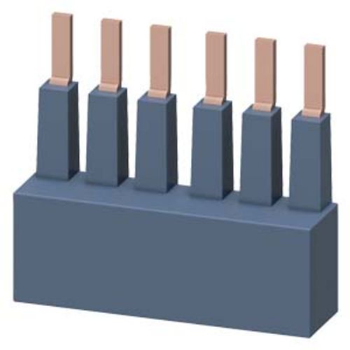 Picture of Accessory for SIRIUS 3RM1 3-phase busbar for 2 motor starters Modular spacing 22.5 mm, Siemens