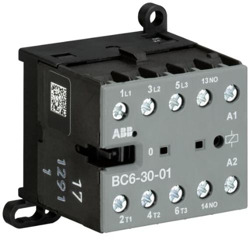 Picture of Minikontaktor BC6 3P, 9A, 4kW AC-3, 1NC, 24VDC, ABB