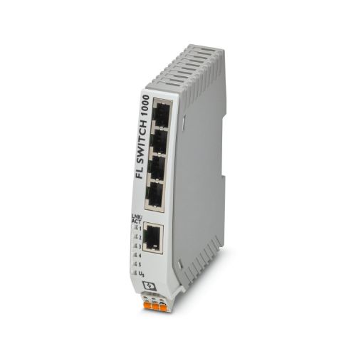 Picture of Unmanaged Ethernet QoS switch, 5xRJ45 10/100Mbps, -10...60C, 24VAC/DC, IP30, Phoenix Contact