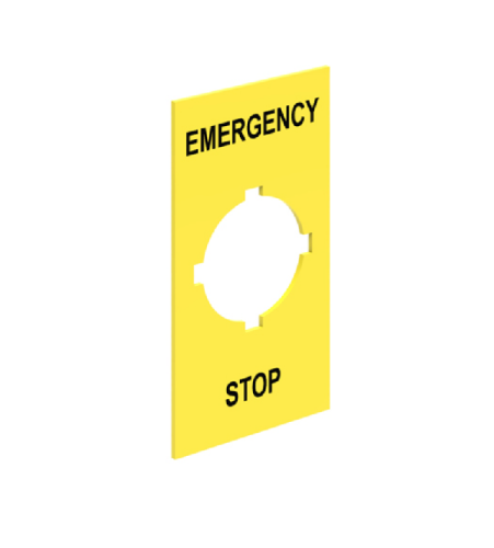 Picture of Etiket 34.5x65 mm, Emergency-Stop, Lovato