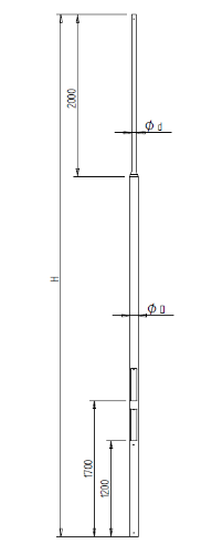 Picture of Fooripost 2 teenindusluugiga H6m, valgusti kinnitus tipus