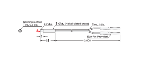 Picture of Fiiberandur objetilt E32, Ø3mm, Sn=210mm, Omron