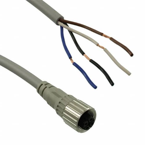 Picture of Cable socket AC coded, M12 4-pin, straight, 4-wire, PVC , robotic, cable length 5m, Omron