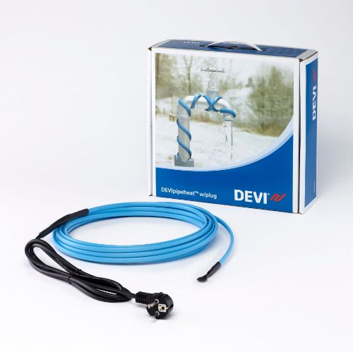 Picture of Isereguleeruv küttekaabel DEVIpipeheat plug V3, 14m 140W (10 °C)230V toitekaabli ja pistikuga, DEVI