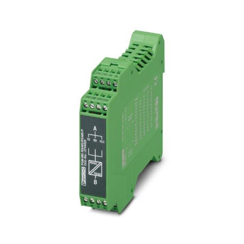 Picture of Repeater, for potential separation and range increase in RS-485 2-wire bus systems, 3-way, Phoenix