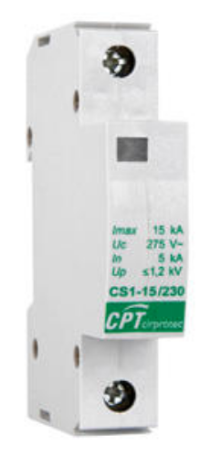 Picture of Liigpingepiirik CS1-15/230, TT,TNS,TNC, tüüp 2 (C) 1P 230V 15kA, Cirprotec