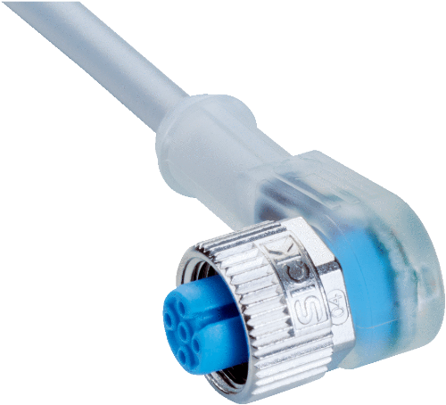 Picture of Andurikaabel PVC + pesa 90°, A-coded, (10m + M12 4-pin), PNP, LED, SICK