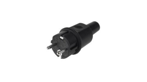 Picture of Kummipistik Schuko IP44 must, BACHMANN