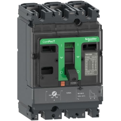 Picture of Kompaktkaitselüliti NSX160F, 3P, 160A, 36kA, TMD vabasti, Schneider