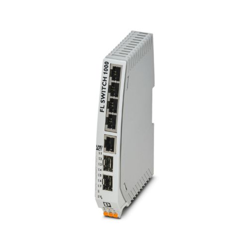 Picture of Narrow Ethernet QoS switch, 5xRJ45 10/100/1000Mbps, -10...60C, 24VAC/DC, IP30, Phoenix Contact 