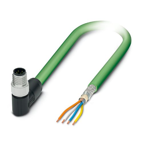 Picture of Võrgukaabel PUR + pistik 90° D-coded, ( 2m + M8 4-pin ), PROFINET, EtherCAT , Phoenix 