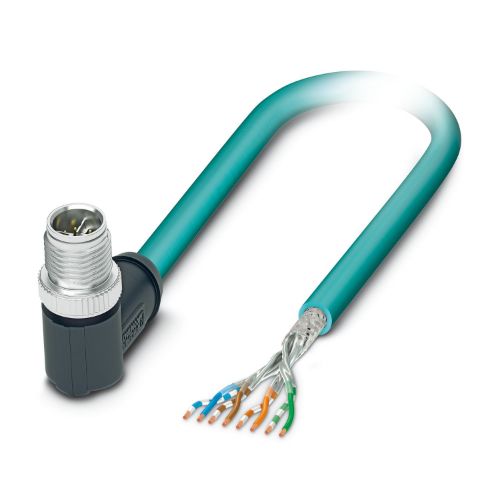 Picture of Võrgukaabel Ethernet CAT6A (10 Gbps), + pistik 90°, M12 8-pin RJ45 X-coded, 2m, Phoenix 