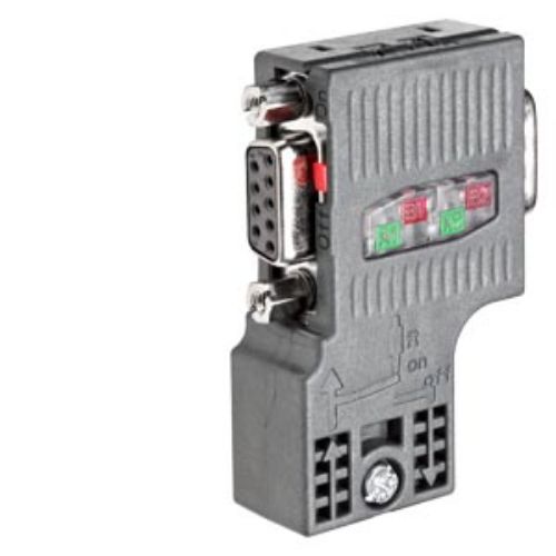 Picture of SIMATIC DP,BUS CONNECTOR FOR PROFIBUS UP TO 12 MBIT/S 90 DEGREE ANGLE CABLE OUTLET 