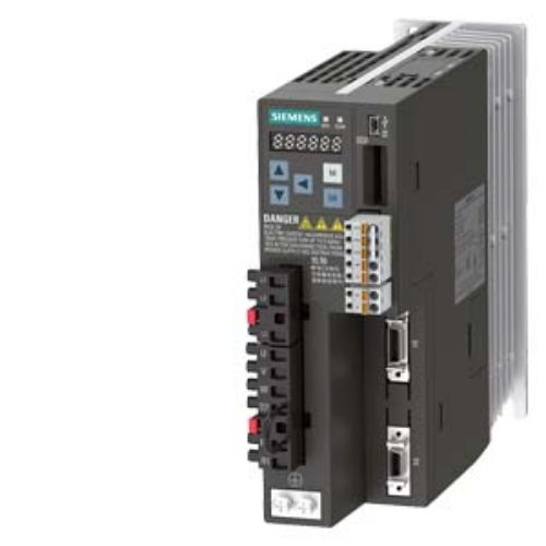 Picture of SINAMICS V90, with PROFINET Input voltage: 380-480 V 3 A -15%/+10% 2.6 A 45-66 Hz 