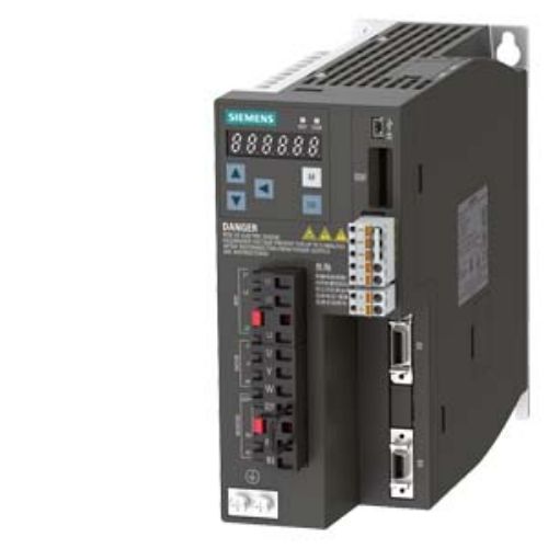 Picture of SINAMICS V90, with PROFINET Input voltage: 380-480 V 3 A -15%/+10% 3.8 A 45-66 Hz  