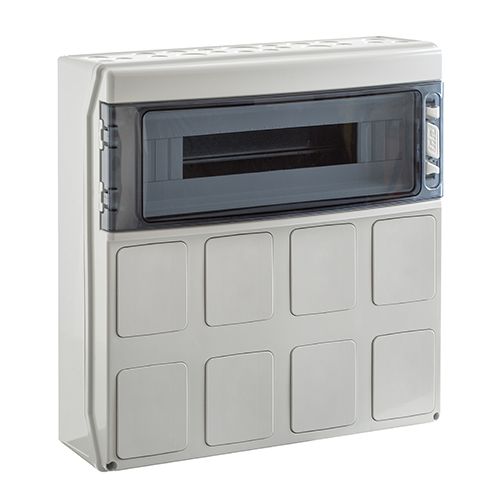 Picture of a Moodulkilp 18 mod, pesadele IP65, sisaldab 6x5P16A adapter, 6x schuco adapter, IDE 
