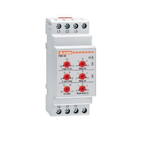 Picture of Pingekontrollirelee PMV, 3F, kadu/järjestus/min/max, 1CO, 380-575VAC, Lovato 