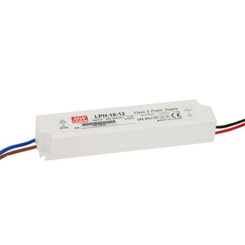 Picture of Toiteplokk LPH LED-le 18W 12VDC 1.5A, üks väljund, IP67, Mean Well 