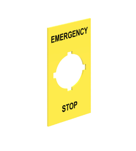 Picture of Etiket 34.5x65 mm, Emergency-Stop, Lovato 