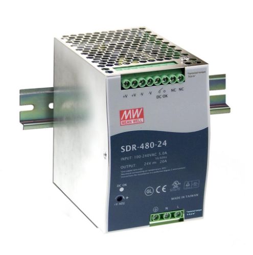 Picture of Toiteplokk SDR, 24VDC 20A 480W, 90-264VAC/127-370VDC, Mean Well 