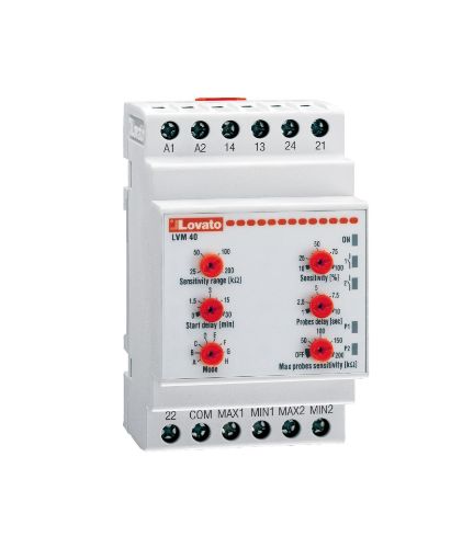 Picture of Nivoo kontrollirelee (moodul) LVM, 5 funktsiooni, 1CO+1NO, 2.5-200kΩ, 230VAC, Lovato 