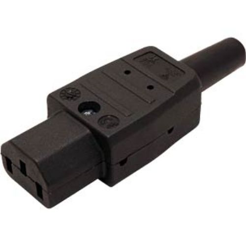 Picture of C13 pesa, sirge, 10A/250V,70C ,3g1mm2 kaablile, must, BACHMANN 
