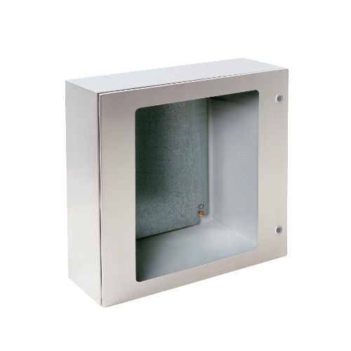 Picture of Roostevaba metallkilp 400x300x200 IP66 mont. plaadiga, läbipaistev uks IDE 