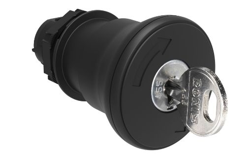 Picture of Surunupp seen LPC, MUST, fikseeruv, võti, keeratav, ø40mm IP66, ilma adapterita, Lovato 